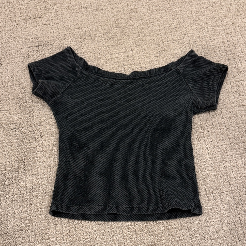 Brandy Melville Women's Black Off-Shoulder Top